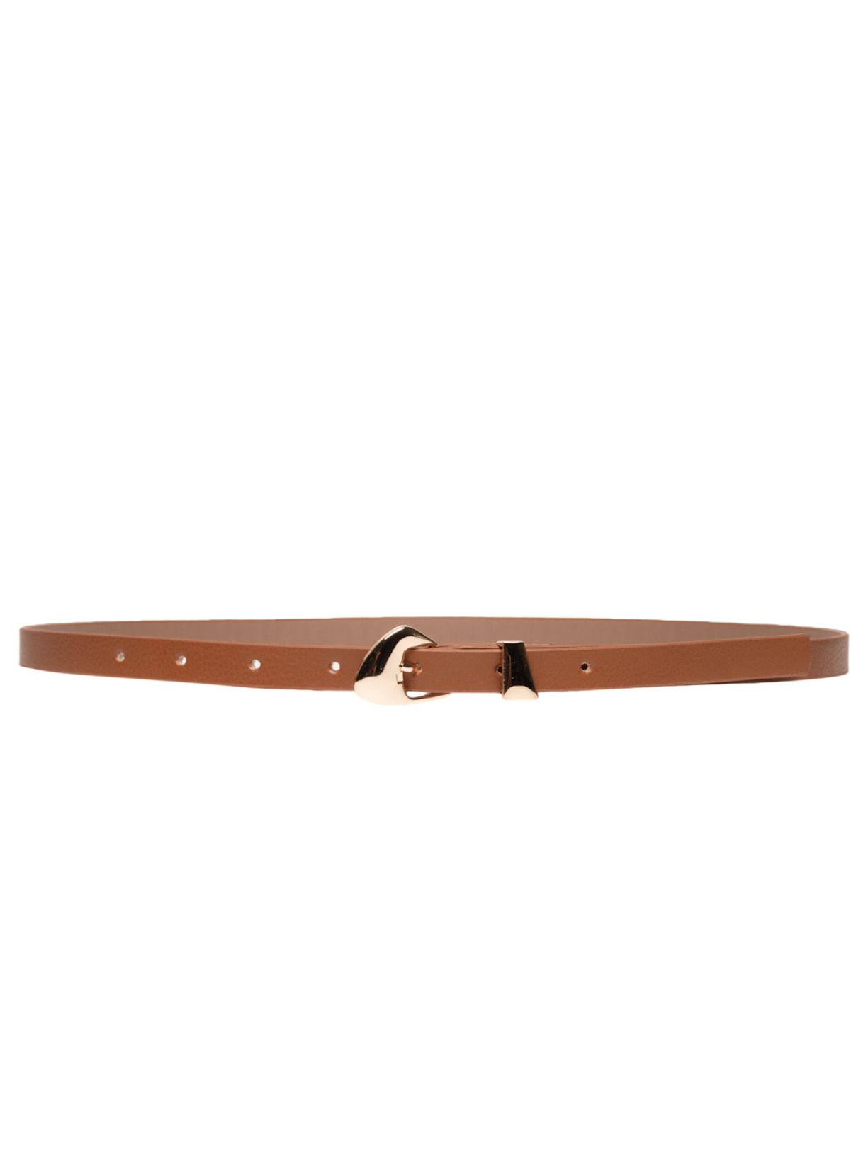 Cinto Feminino Fivela E Passante Metálicos Marrom Basiq