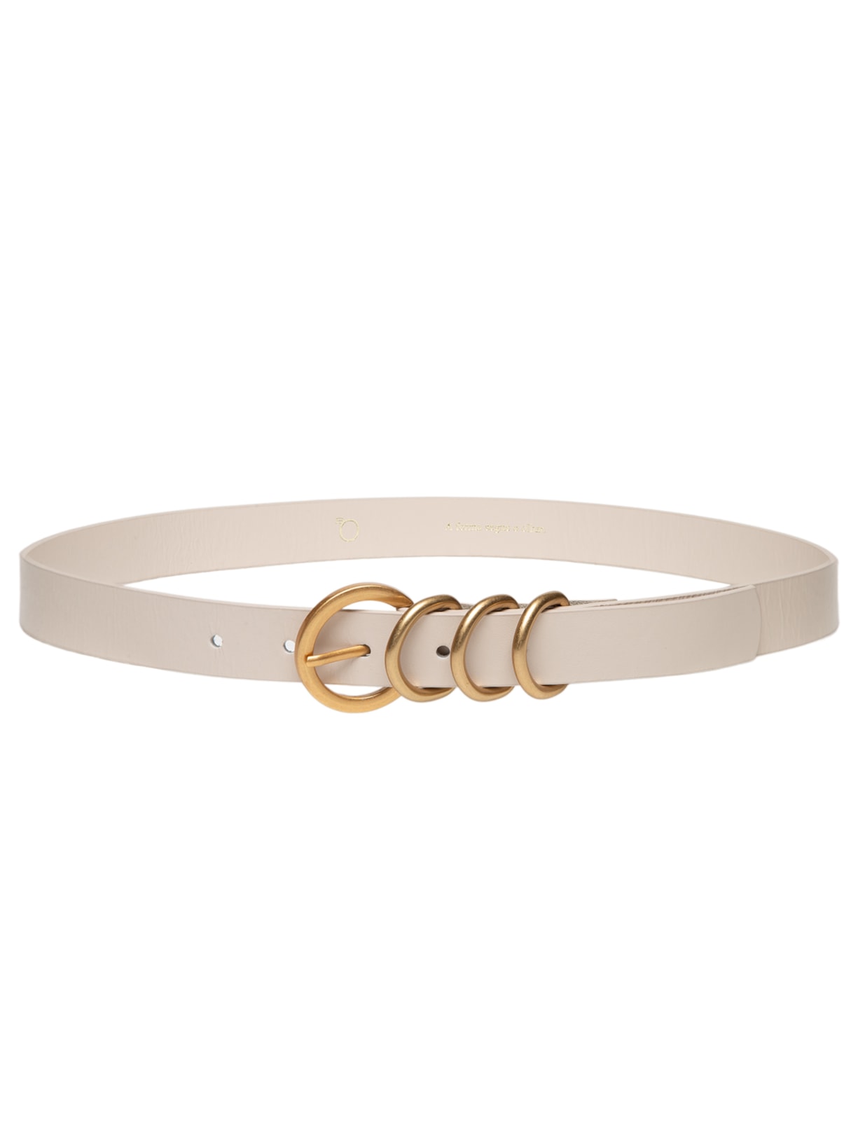 Cinto Feminino Fivela E Passantes Argolas Off White Bo