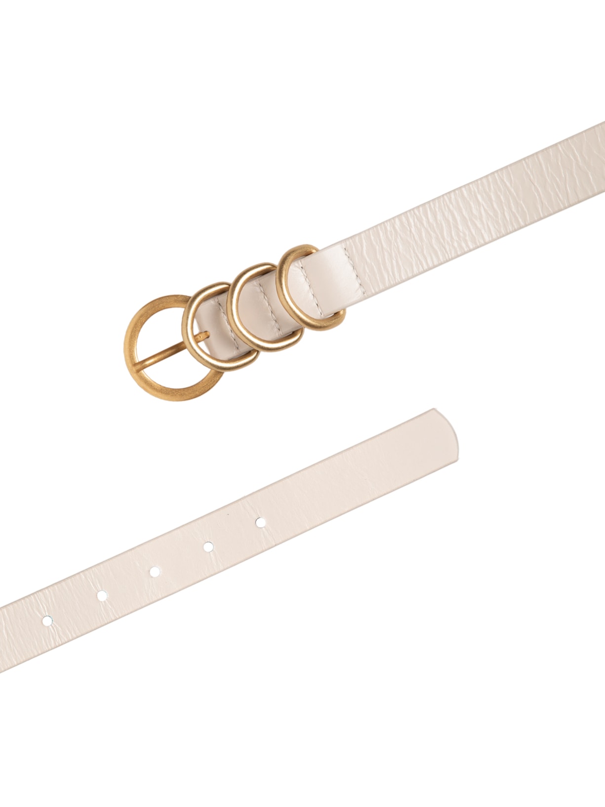 Cinto Feminino Fivela E Passantes Argolas Off White Bo