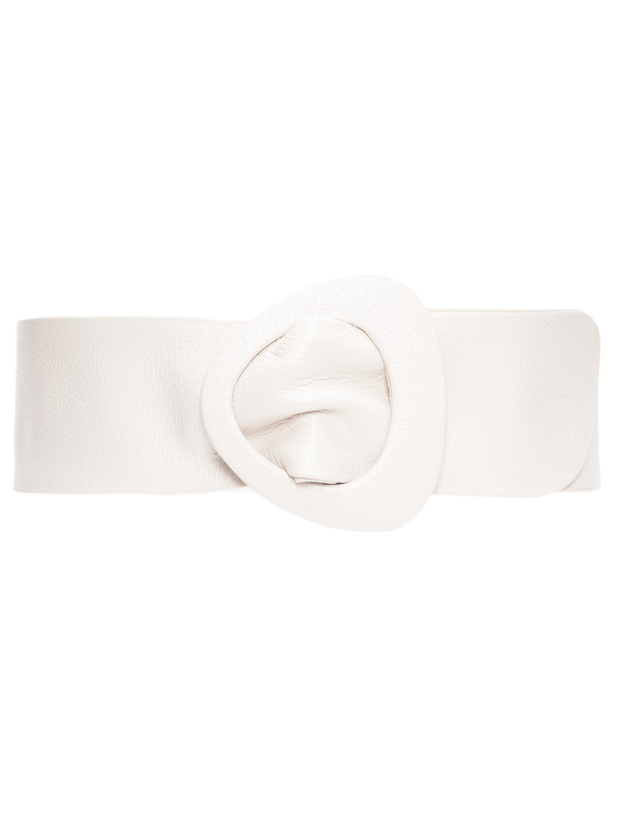 Cinto Feminino Fivela Encapada Couro - Off White