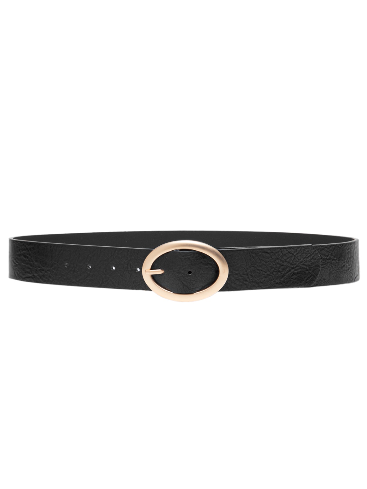 Cinto Feminino Fivela Escovada Dourada - Preto