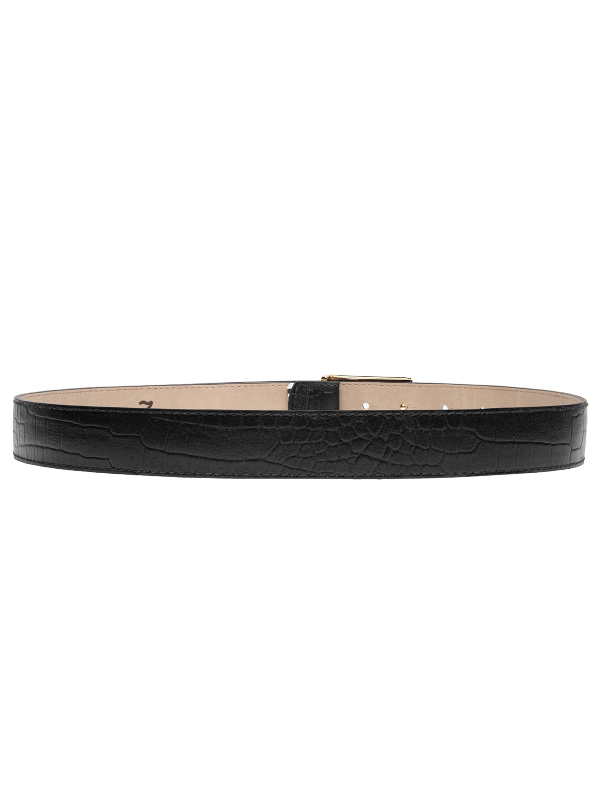 Cinto Feminino Fivela Lisa Em Couro Preto '2Essential