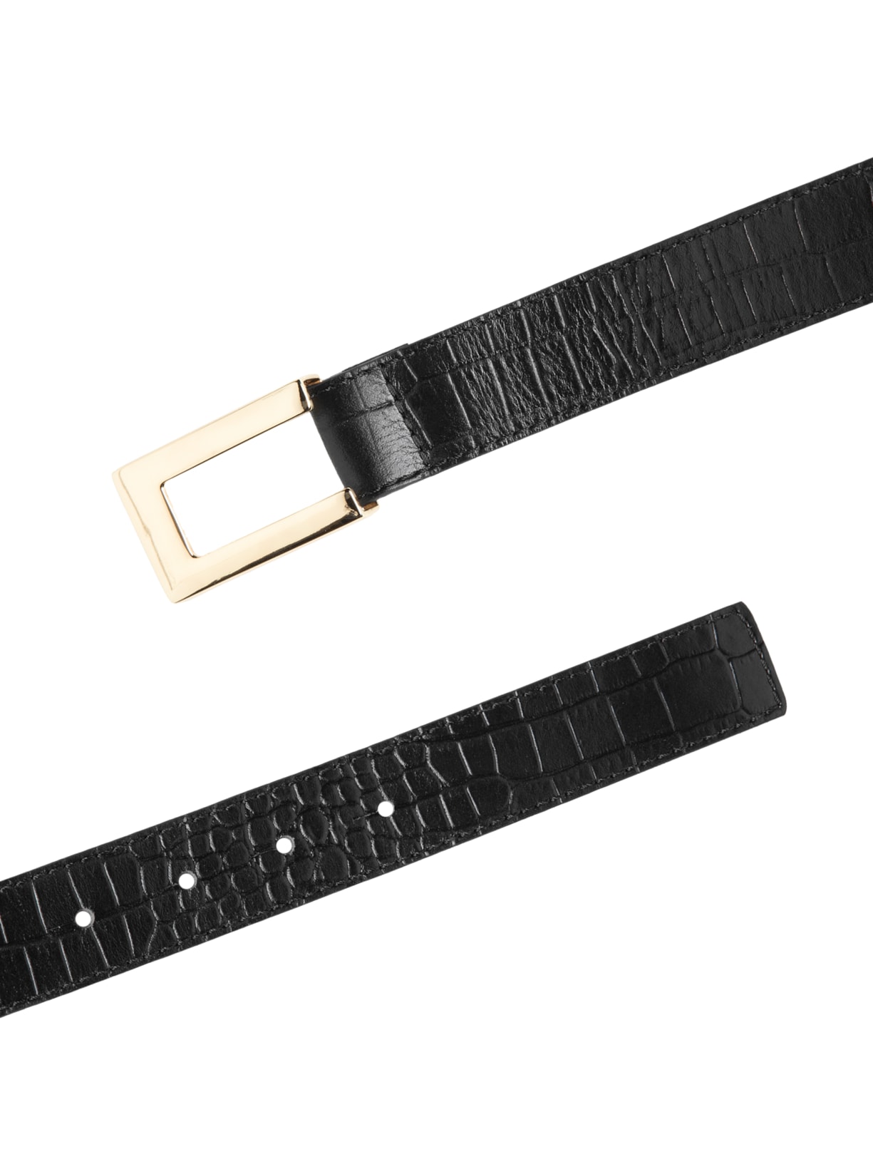 Cinto Feminino Fivela Lisa Em Couro Preto '2Essential