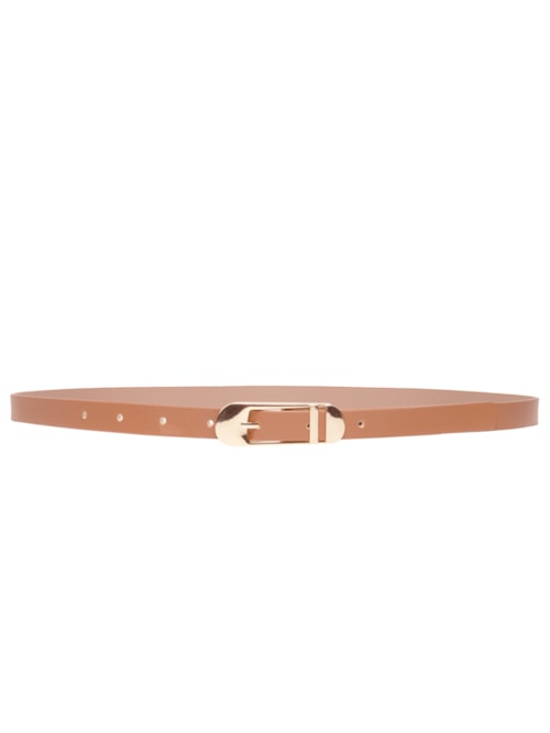 Cinto Feminino Fivela Metálica Alongada - Marrom