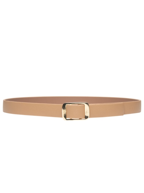 Cinto Feminino Fivela Metálica - Bege