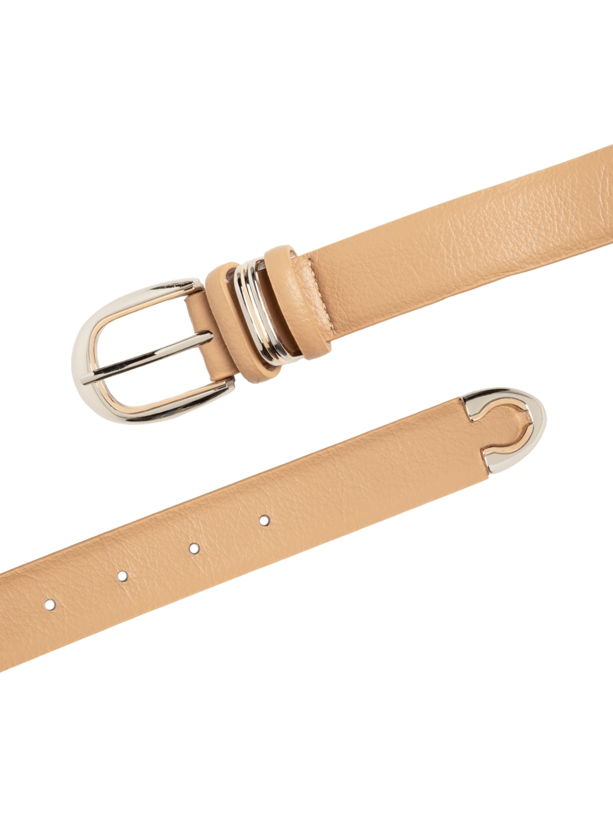 Cinto Feminino Fivela Metálica Bege Basiq