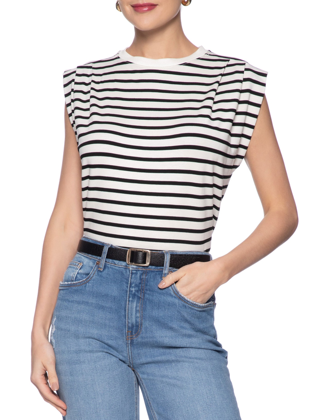 Cinto Feminino Fivela Metálica Preto Basiq