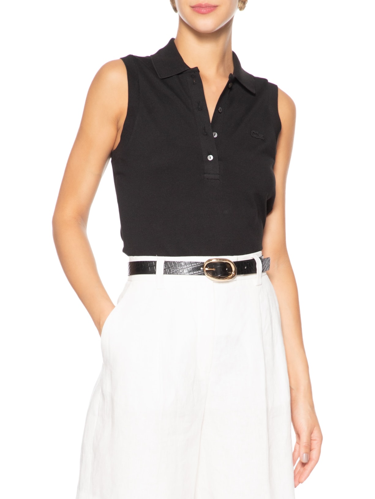 Cinto Feminino Fivela Orgânica Em Couro Preto '2Essential