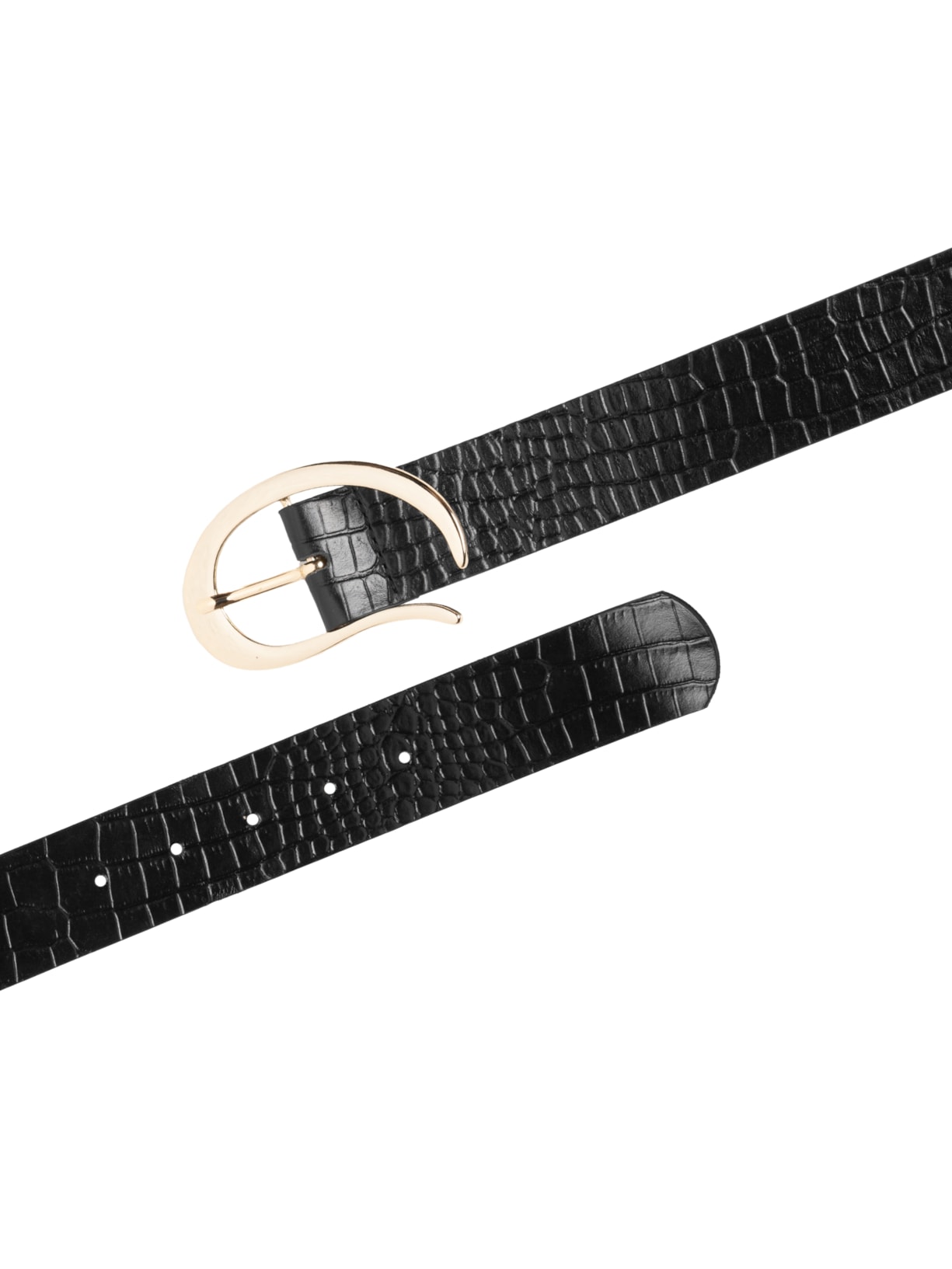 Cinto Feminino Fivela Orgânica Em Couro Preto '2Essential