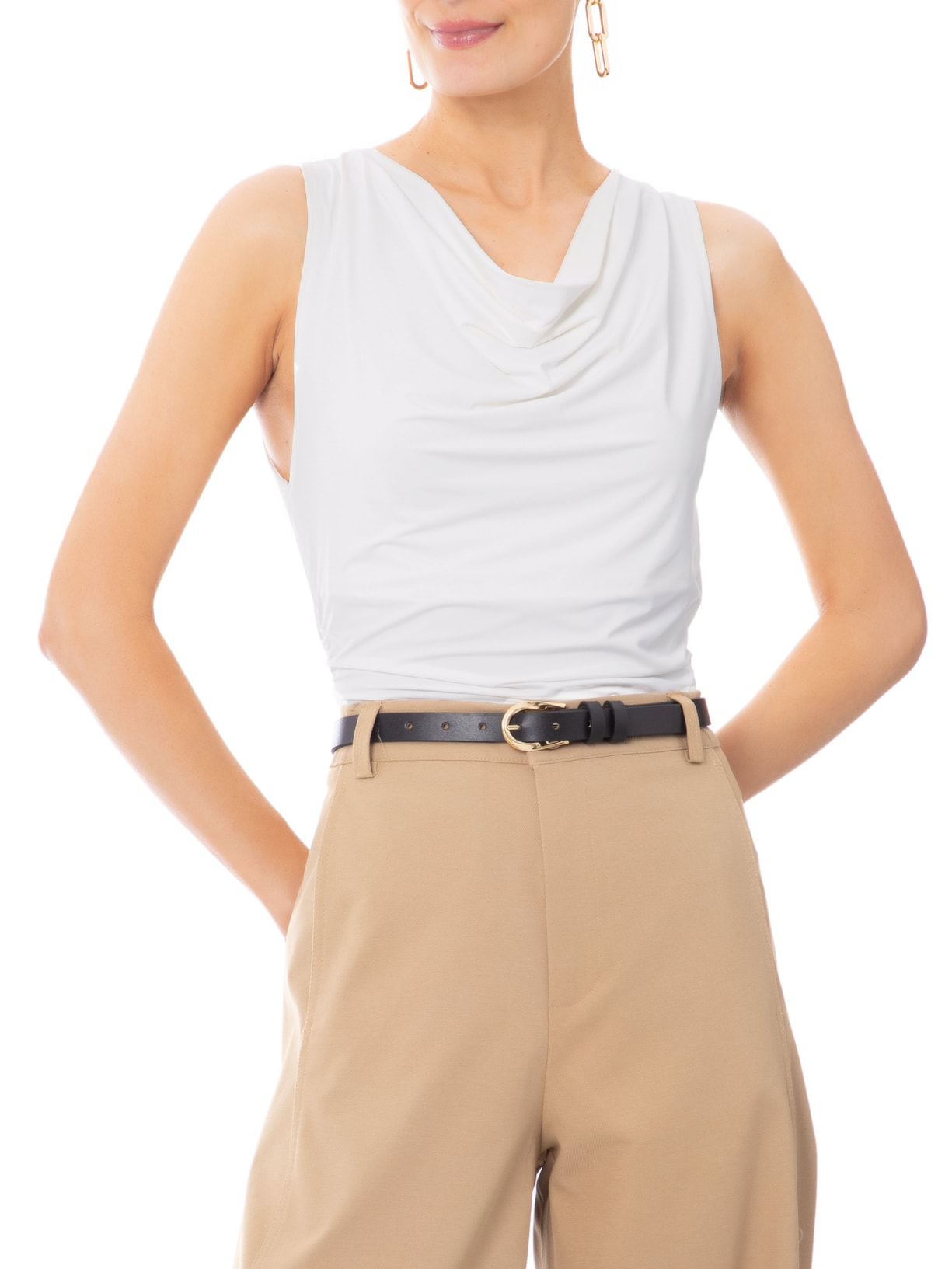Cinto Feminino Fivela Orgânica Em Couro Preto '2Essential