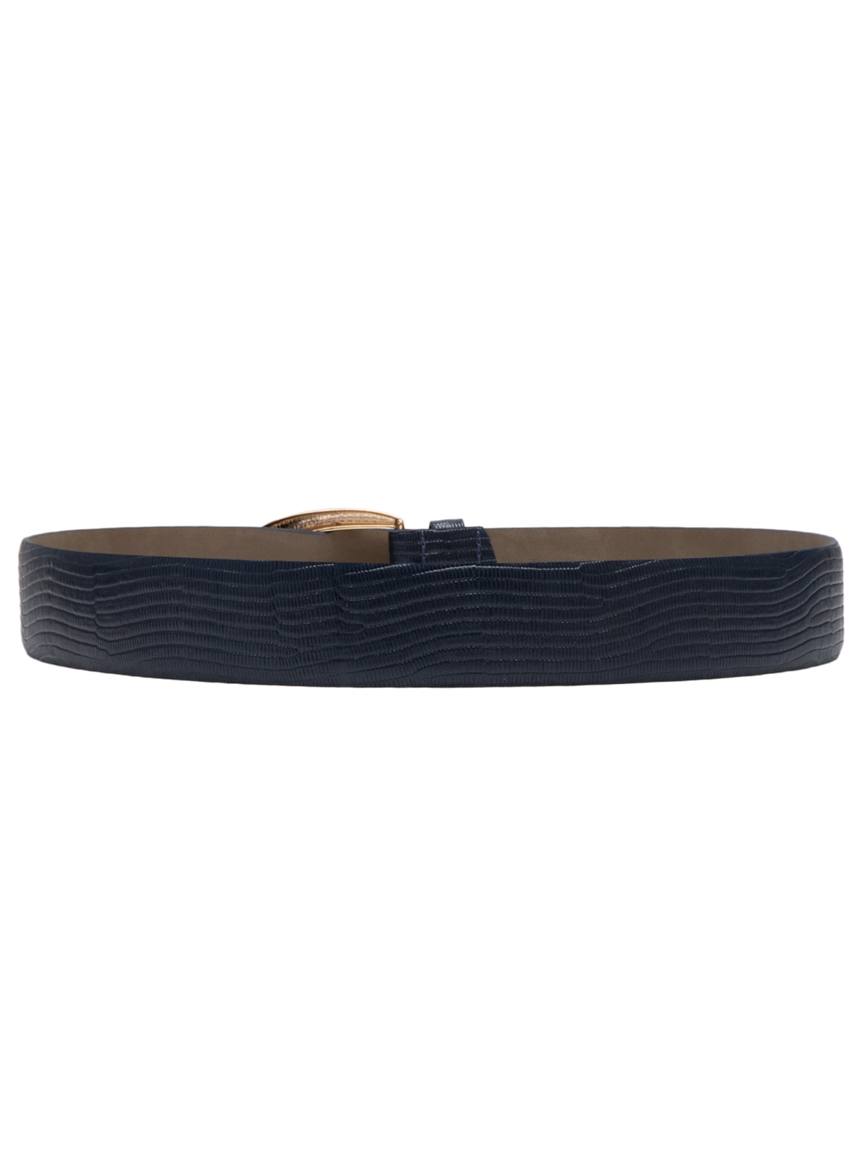 Cinto Feminino Fivela Oval em Couro Azul '2Essential