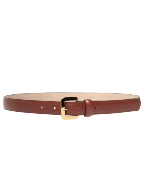 Cinto Feminino Fivela Quadrada Em Couro - Marrom