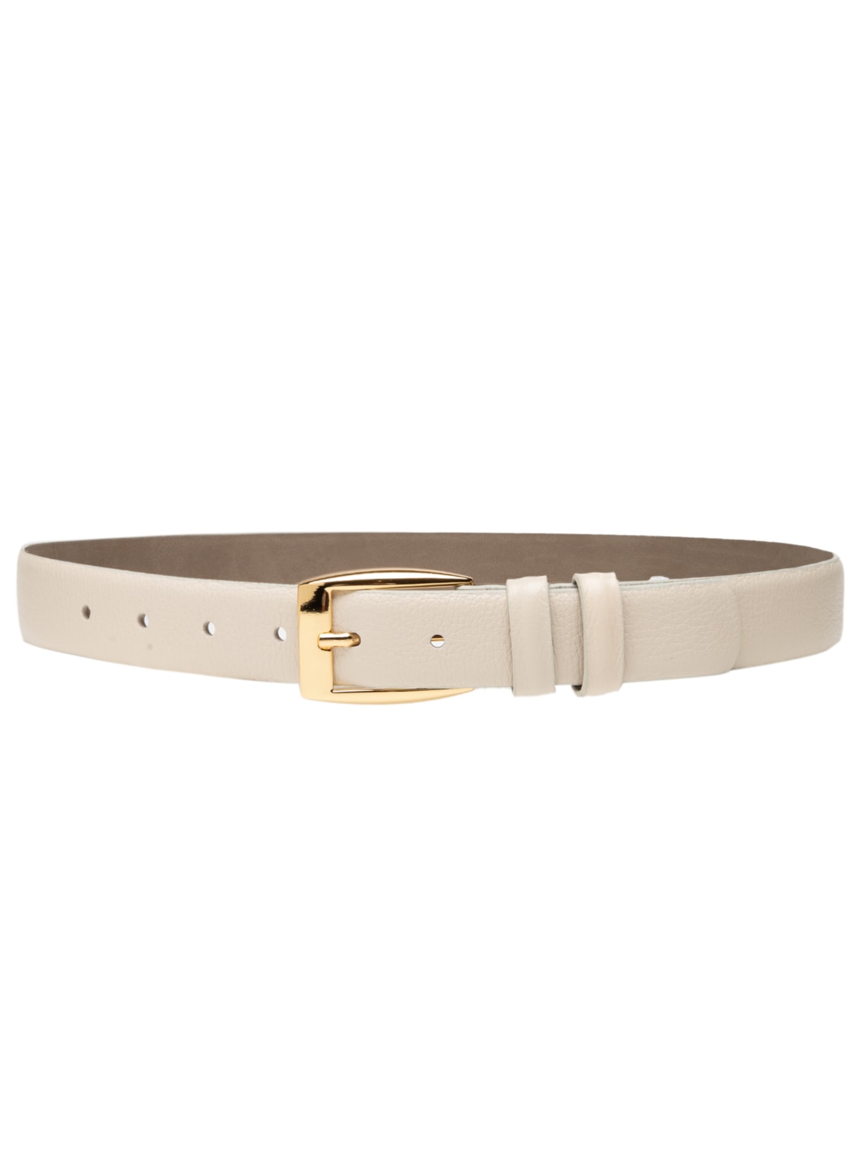 Cinto Feminino Fivela Quadrada Em Couro Off White '2Essential