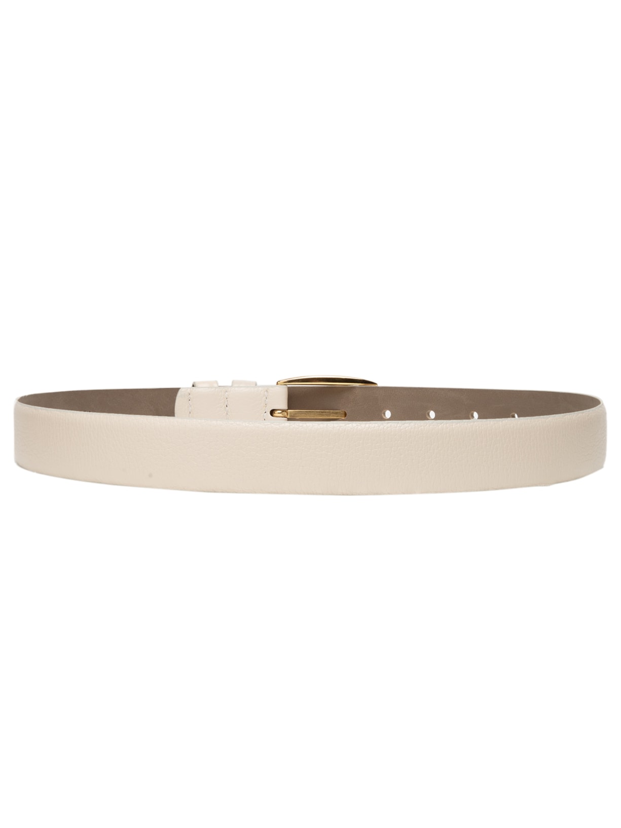 Cinto Feminino Fivela Quadrada Em Couro Off White '2Essential