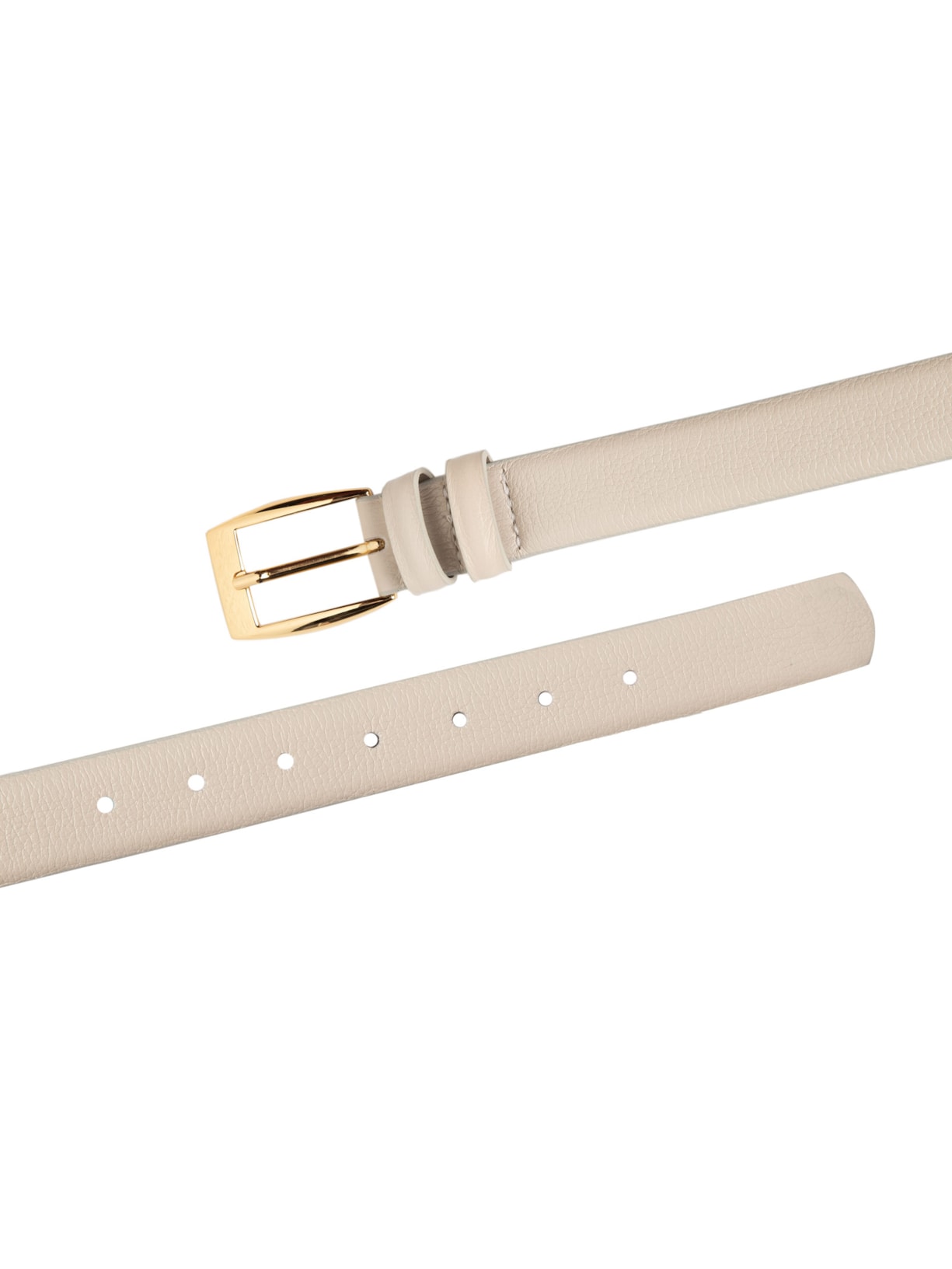 Cinto Feminino Fivela Quadrada Em Couro Off White '2Essential