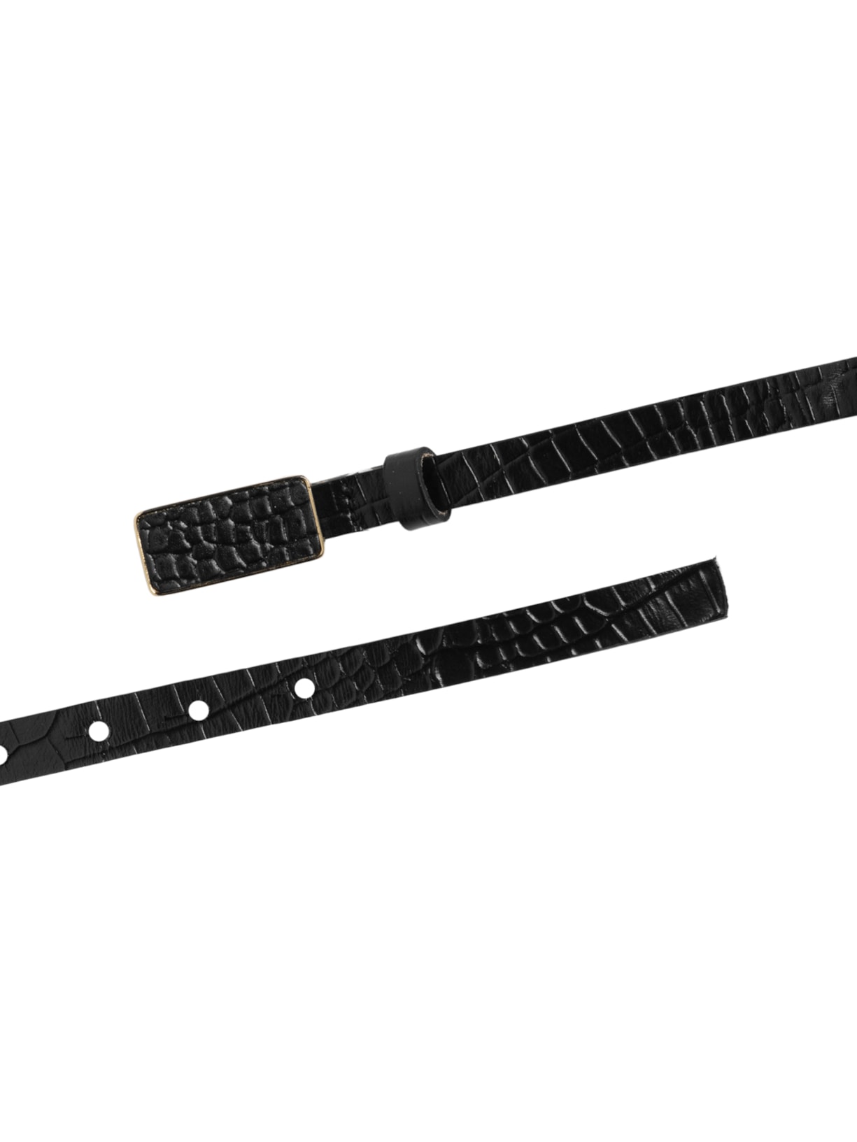 Cinto Feminino Fivela Quadrada Encapada Em Couro Preto '2Essential