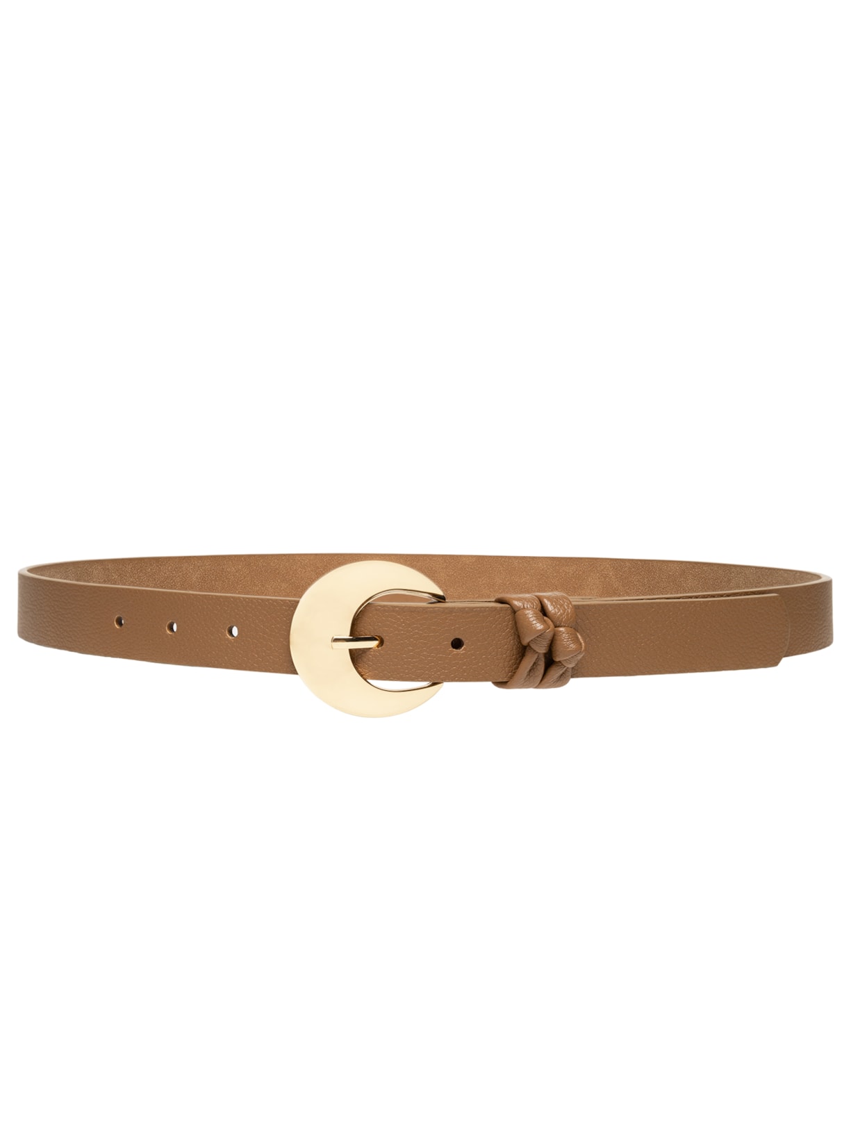 Cinto Feminino Fivela Redonda - Bege