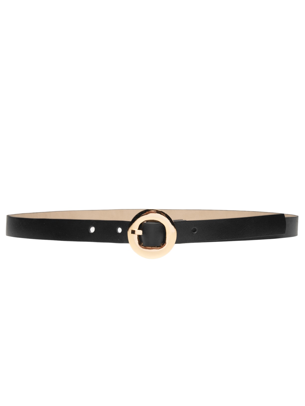 Cinto Feminino Fivela Redonda Em Couro Preto '2Essential