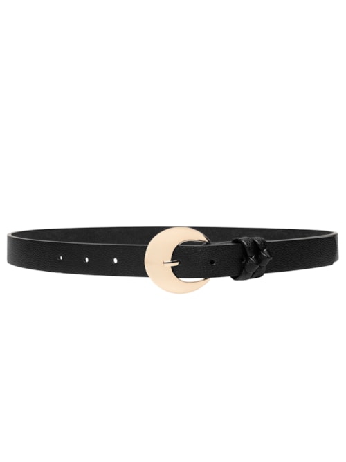 Cinto Feminino Fivela Redonda - Preto