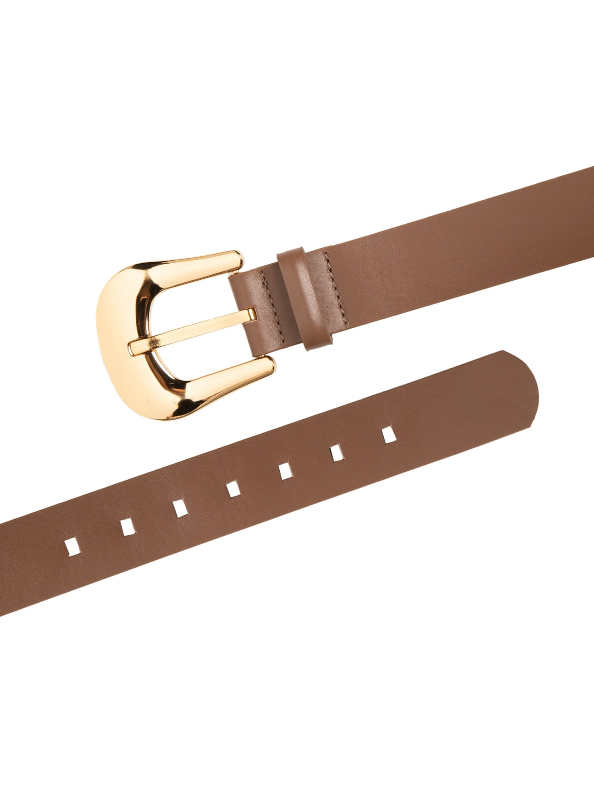 Cinto Feminino Fivela Retangular Em Couro Marrom '2Essential