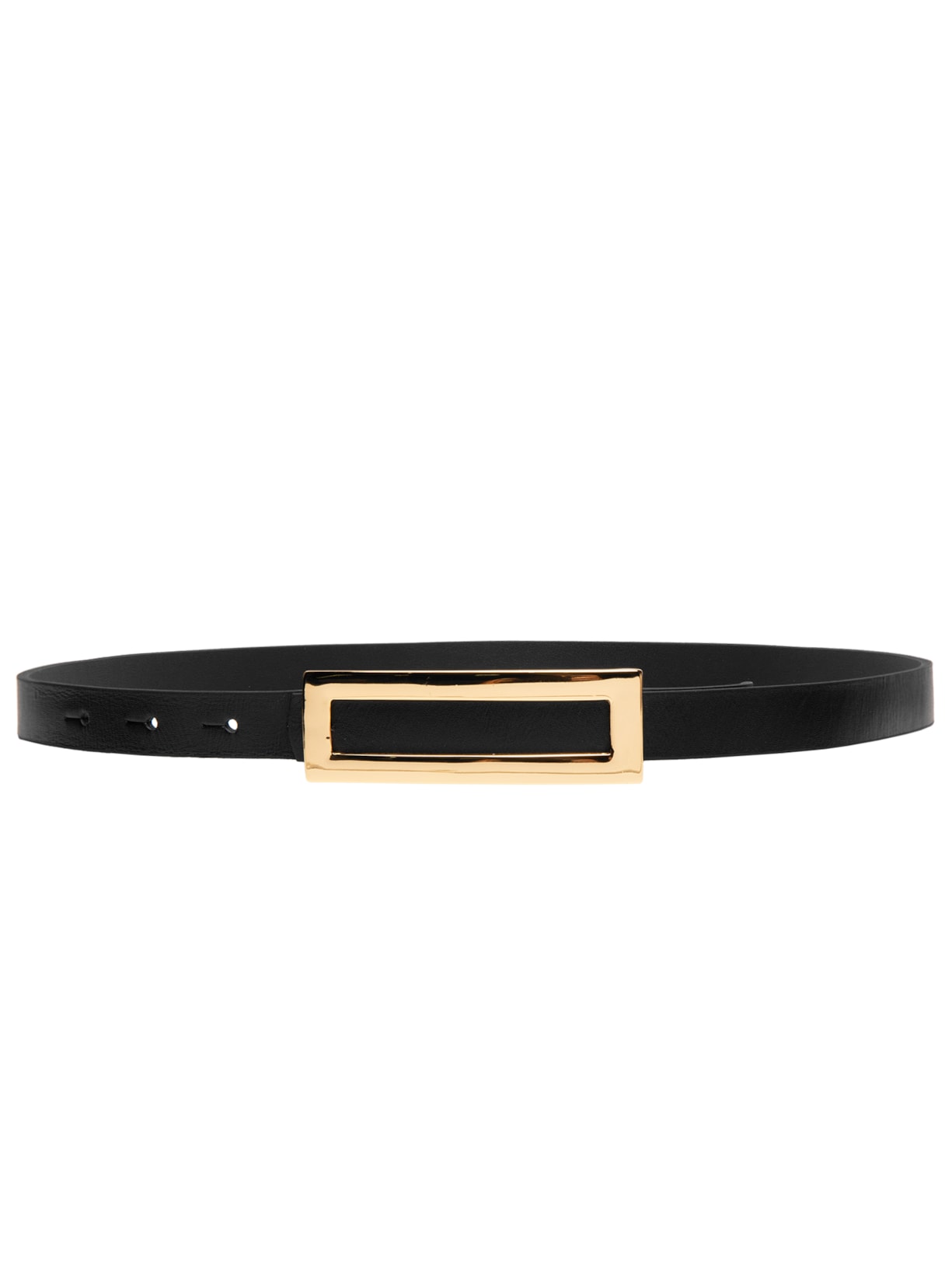 Cinto Feminino Fivela Retangular Em Couro - Preto