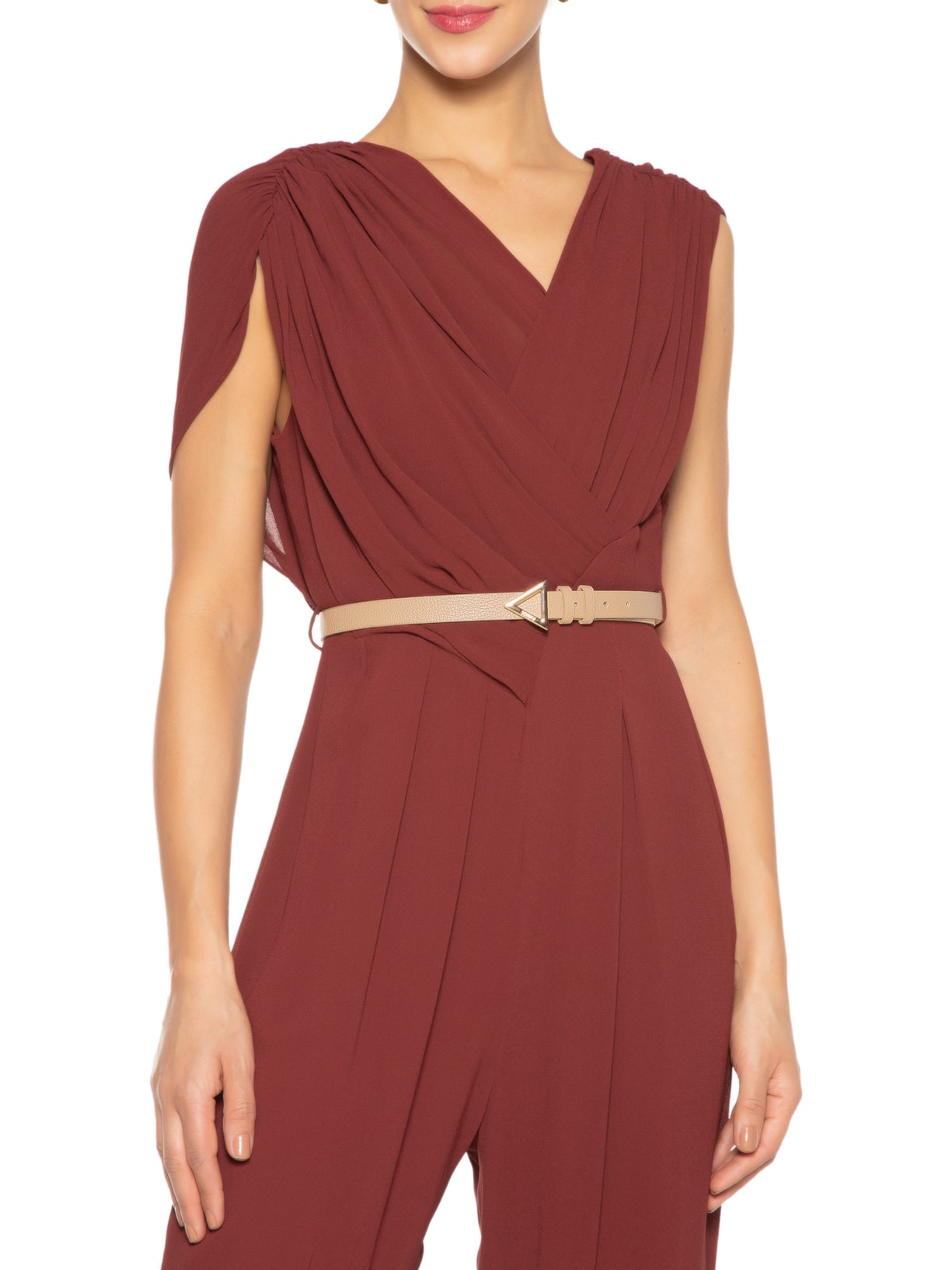 Cinto Feminino Floater Denver Couro Bege Schutz