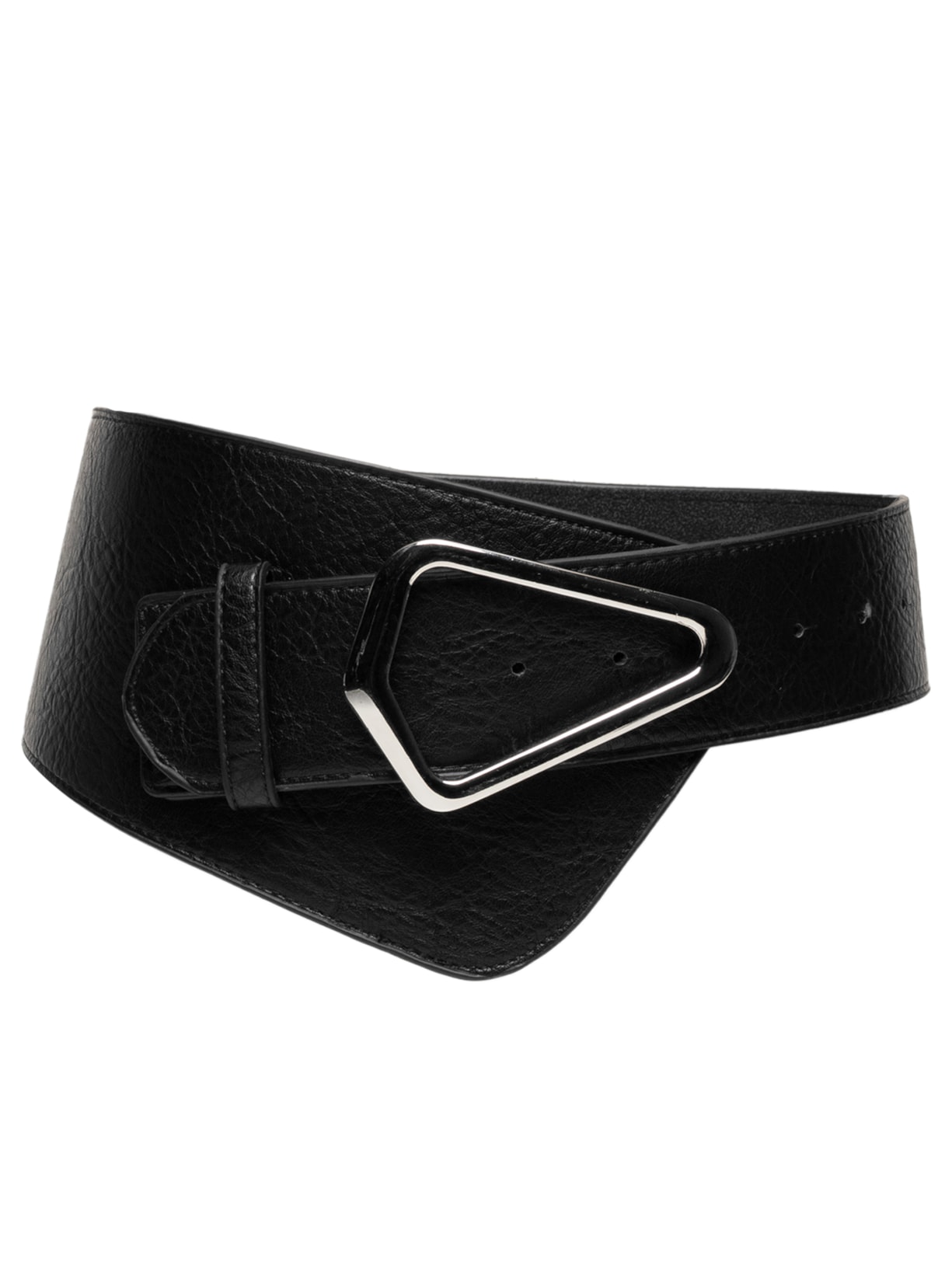 Cinto Feminino Grosso Com Fivela Triangular - Preto