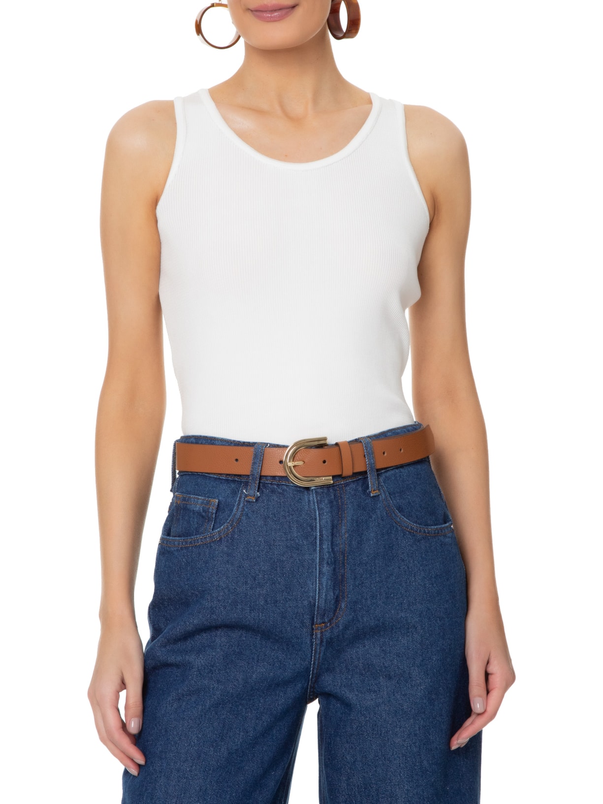 Cinto Feminino Lorena Couro Marrom Schutz