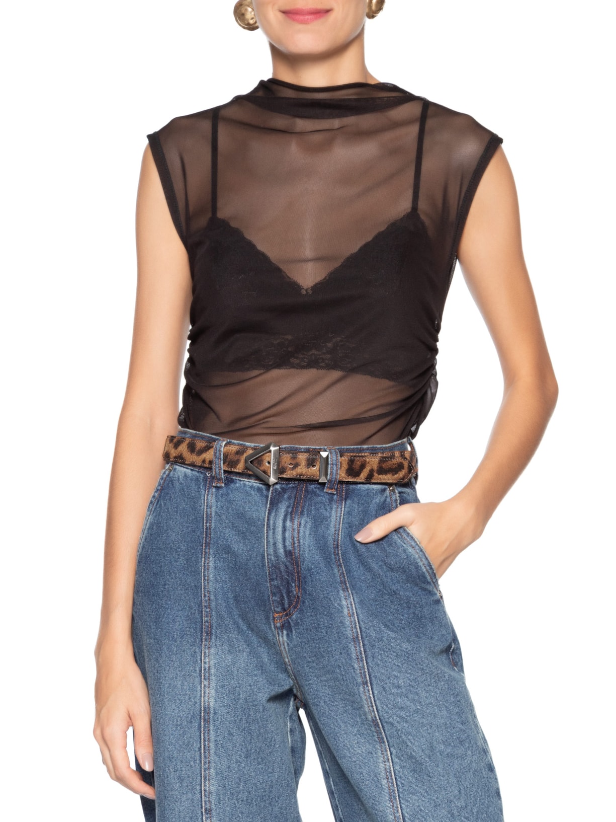 Cinto Feminino Médio Animal Print Schutz