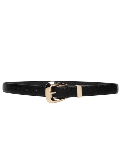 Cinto Feminino Médio Com Fivela Quadrada - Preto