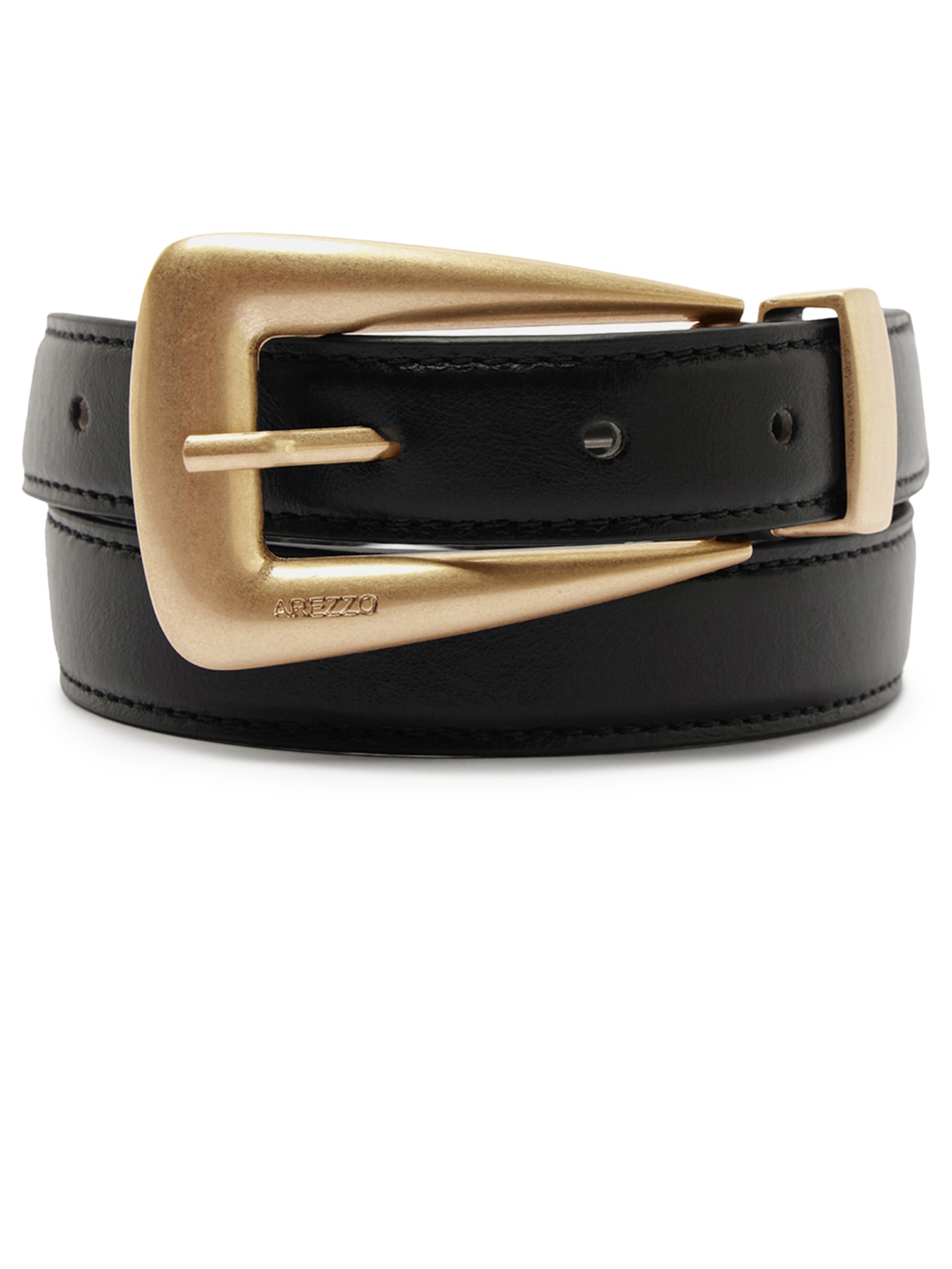 Cinto Feminino Médio Couro Preto Arezzo