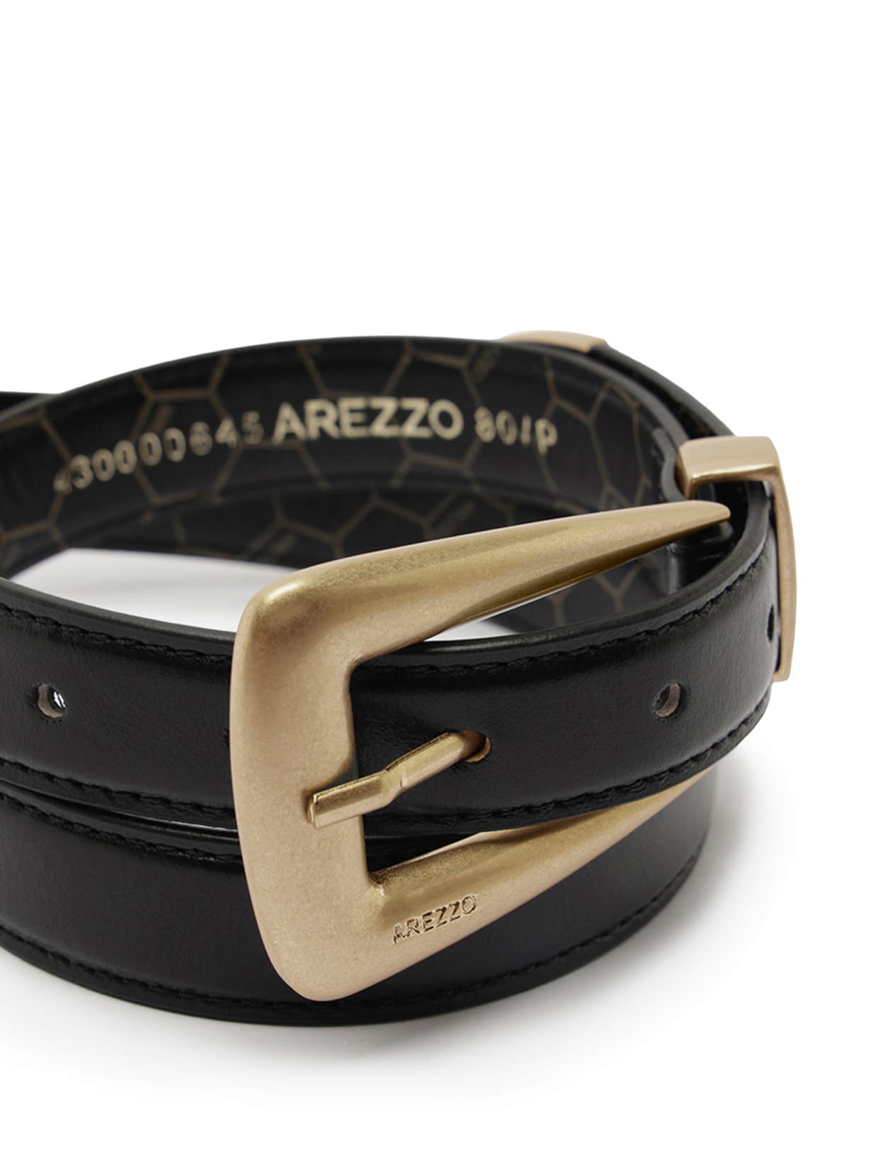 Cinto Feminino Médio Couro Preto Arezzo