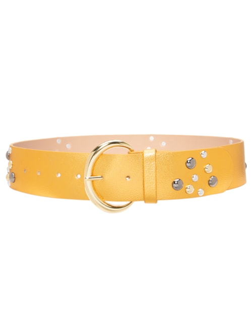 Cinto Feminino Metal Leather - Dourado