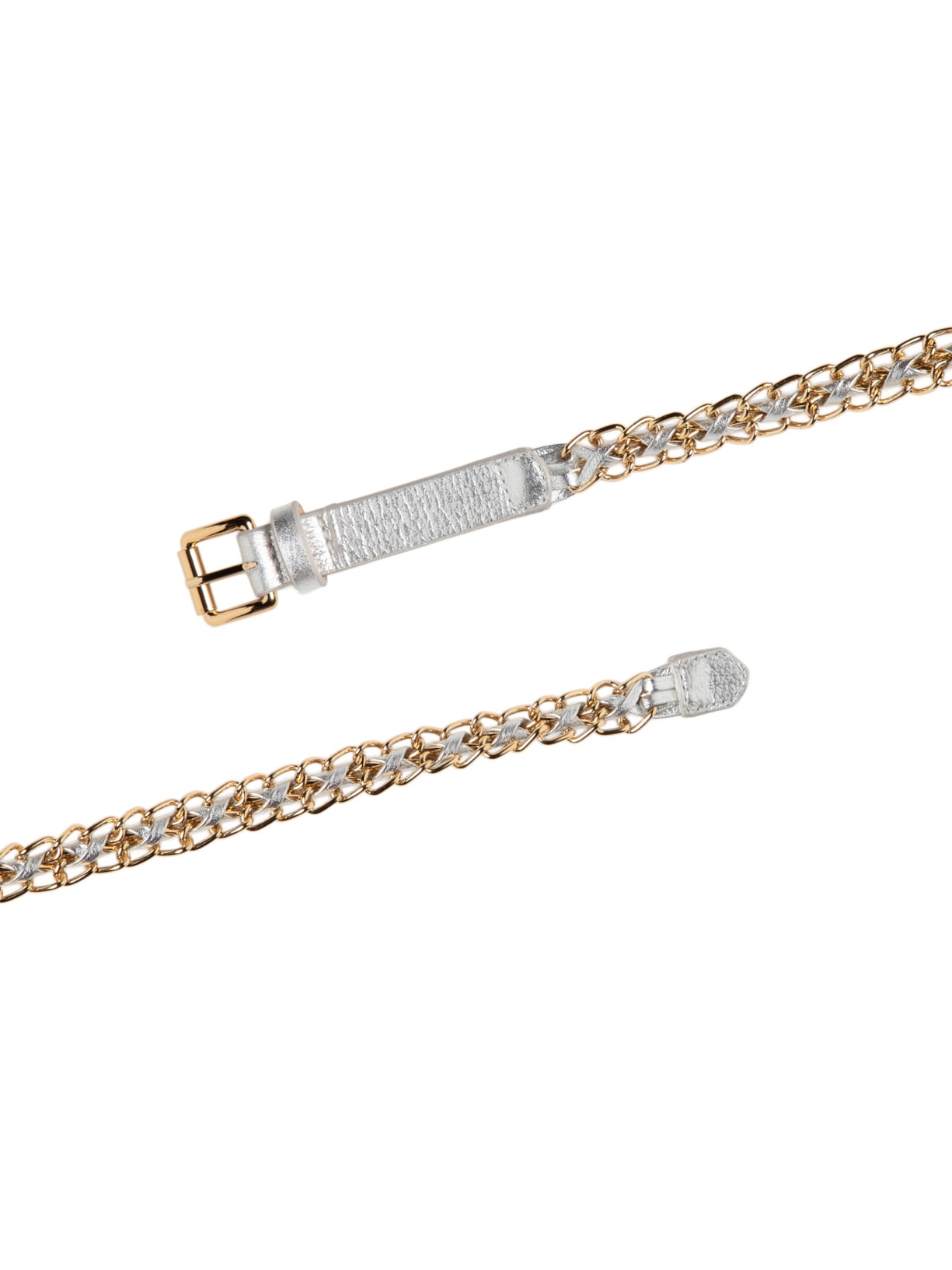 Cinto Feminino Metal Leather Prateado Luiza Barcelos