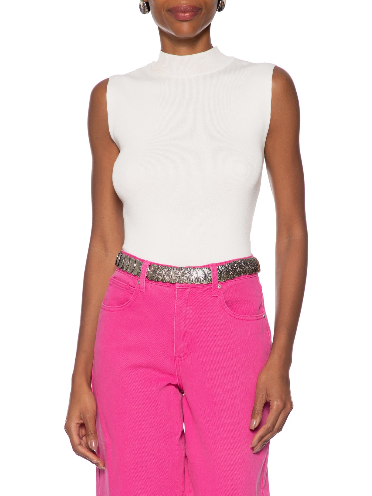 Cinto Feminino Moeda Texturizada Prata Market 33