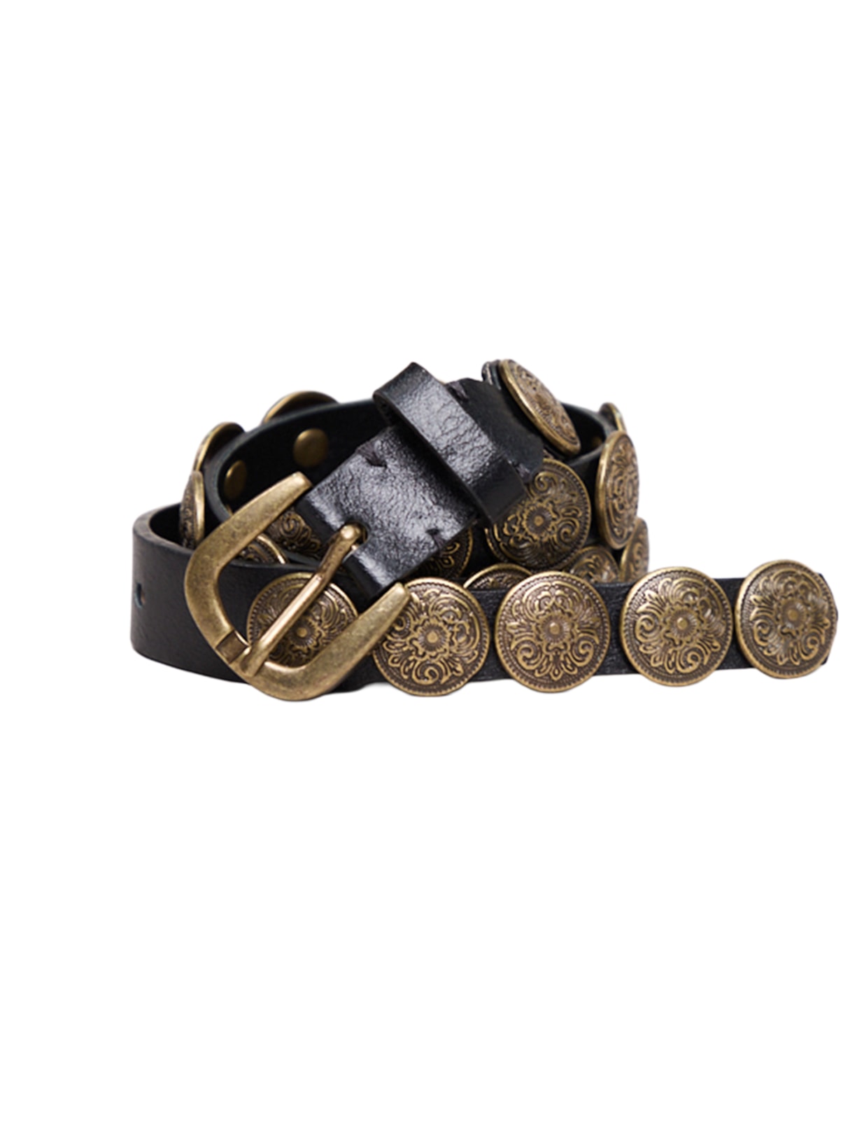 Cinto Feminino Moedas Preto Animale Jeans