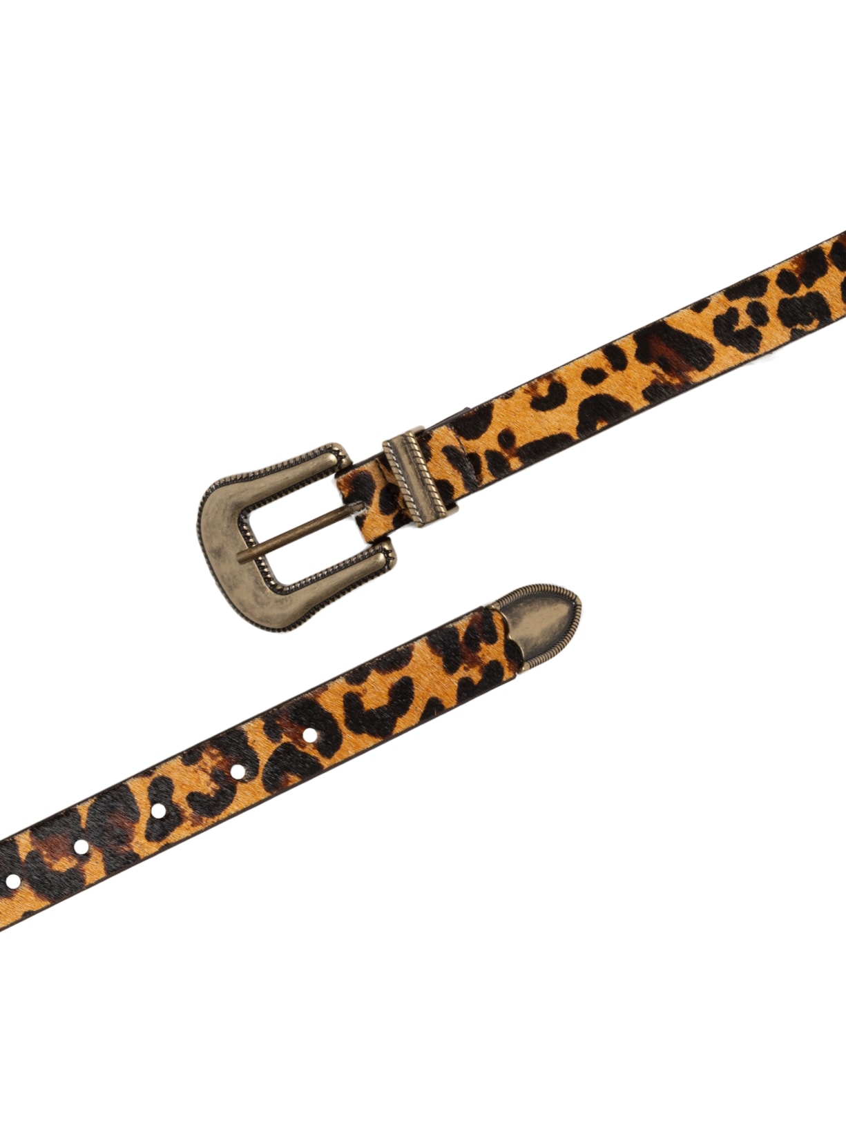 Cinto Feminino Onça Print Caramelo Enfeites Ouro Velho Claro Animal Print Luiza Barcelos