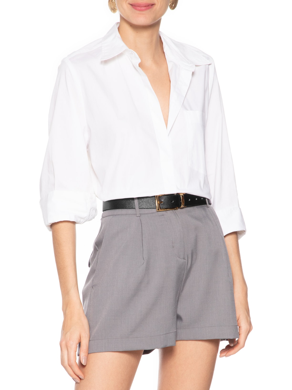 Cinto Feminino Reversível Fivela Banhada Em Ouro Preto '2Essential