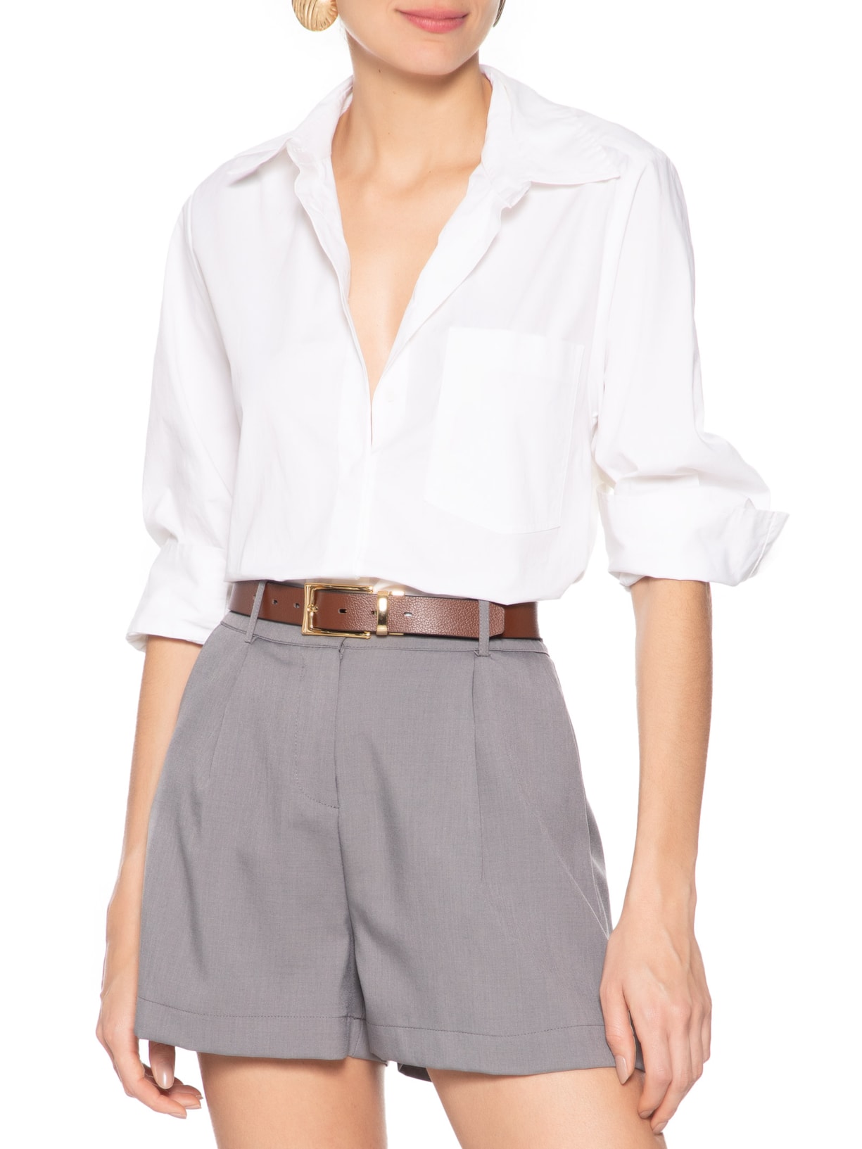 Cinto Feminino Reversível Fivela Banhada Em Ouro Preto '2Essential