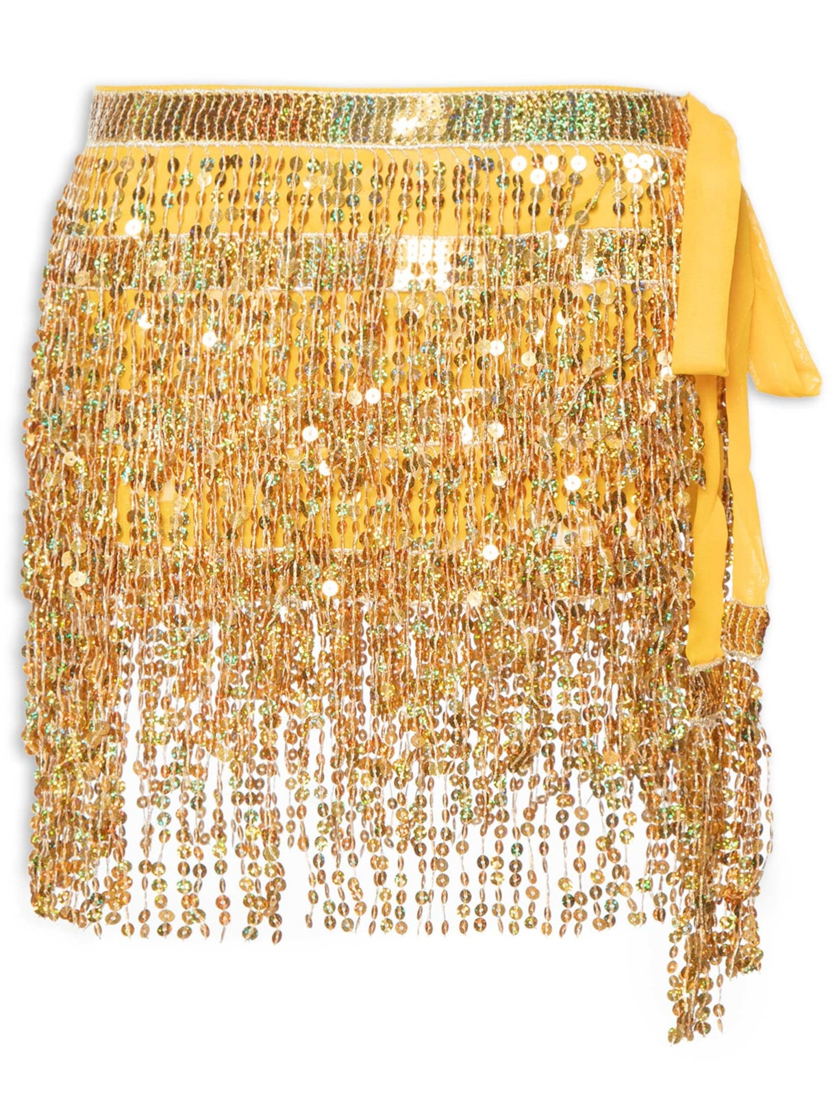 Cinto Feminino Saia Franja Paetê - Dourado