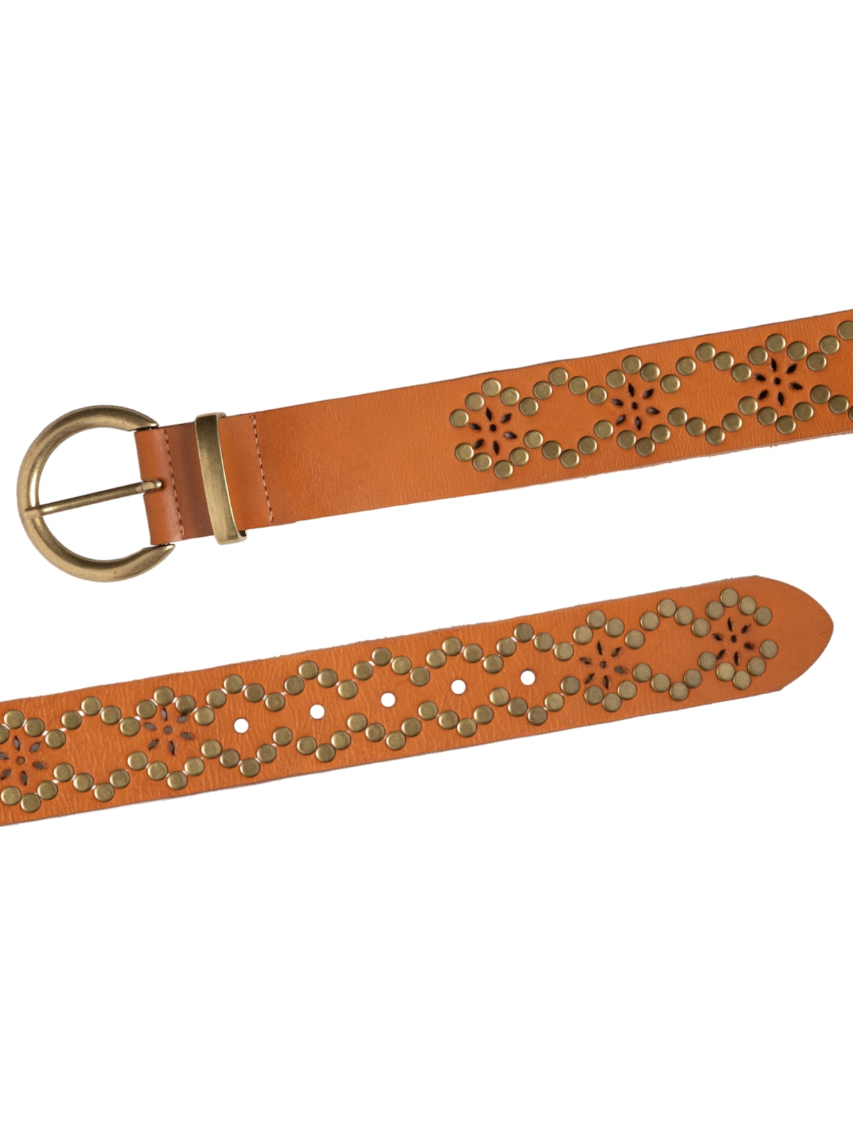 Cinto Feminino Soleta Boho Rebites Marrom Dress To