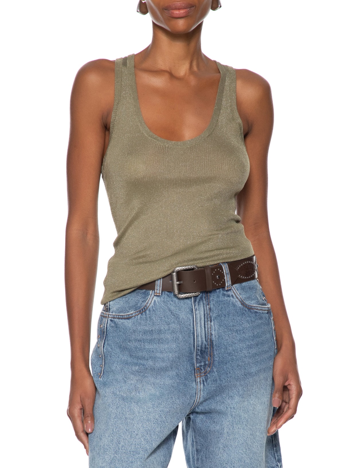 Cinto Feminino Soleta Café Enfeites Prata Velho Marrom Luiza Barcelos