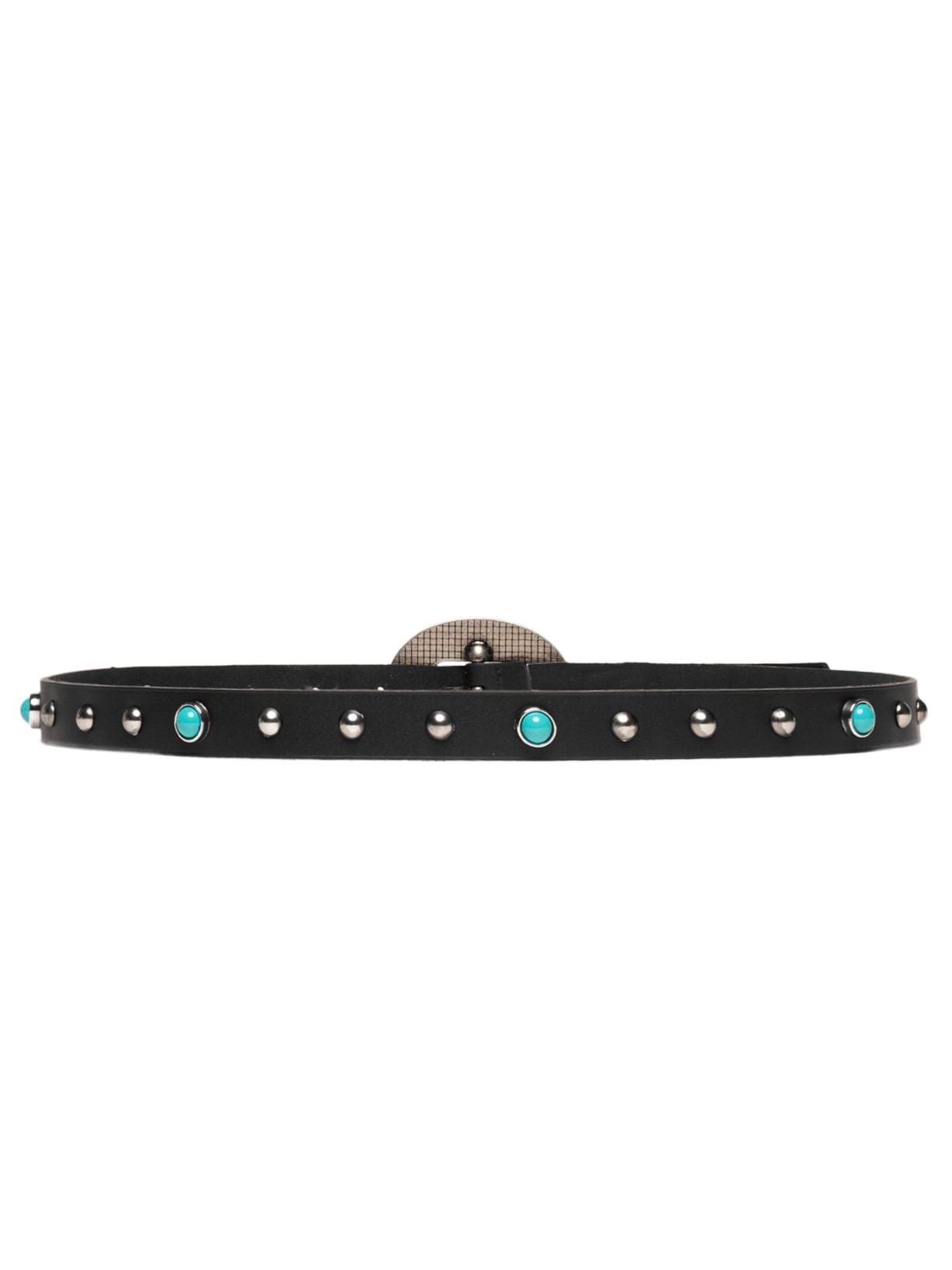 Cinto Feminino Soleta Preto Enfeites Prata Velho Preto  Luiza Barcelos