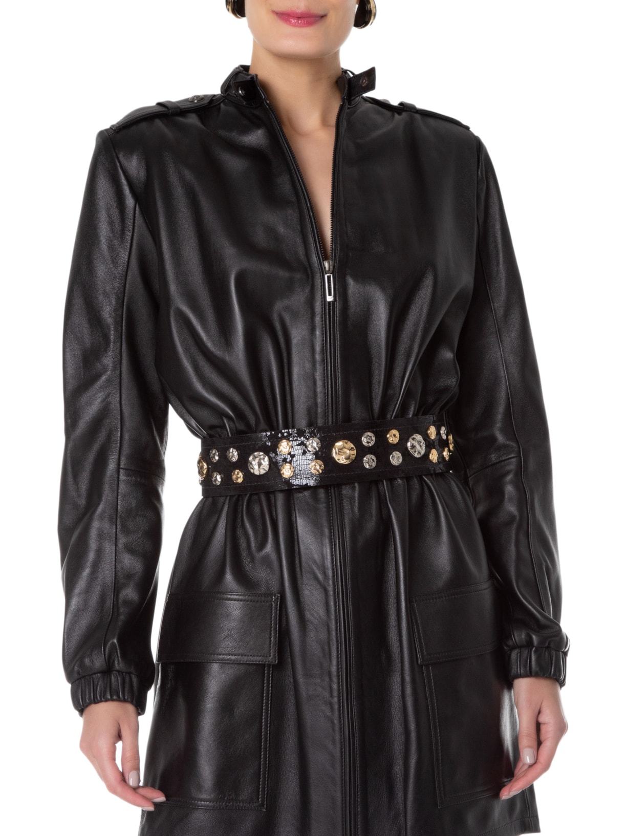 Cinto Feminino Tachas Gaza Preto Gigi