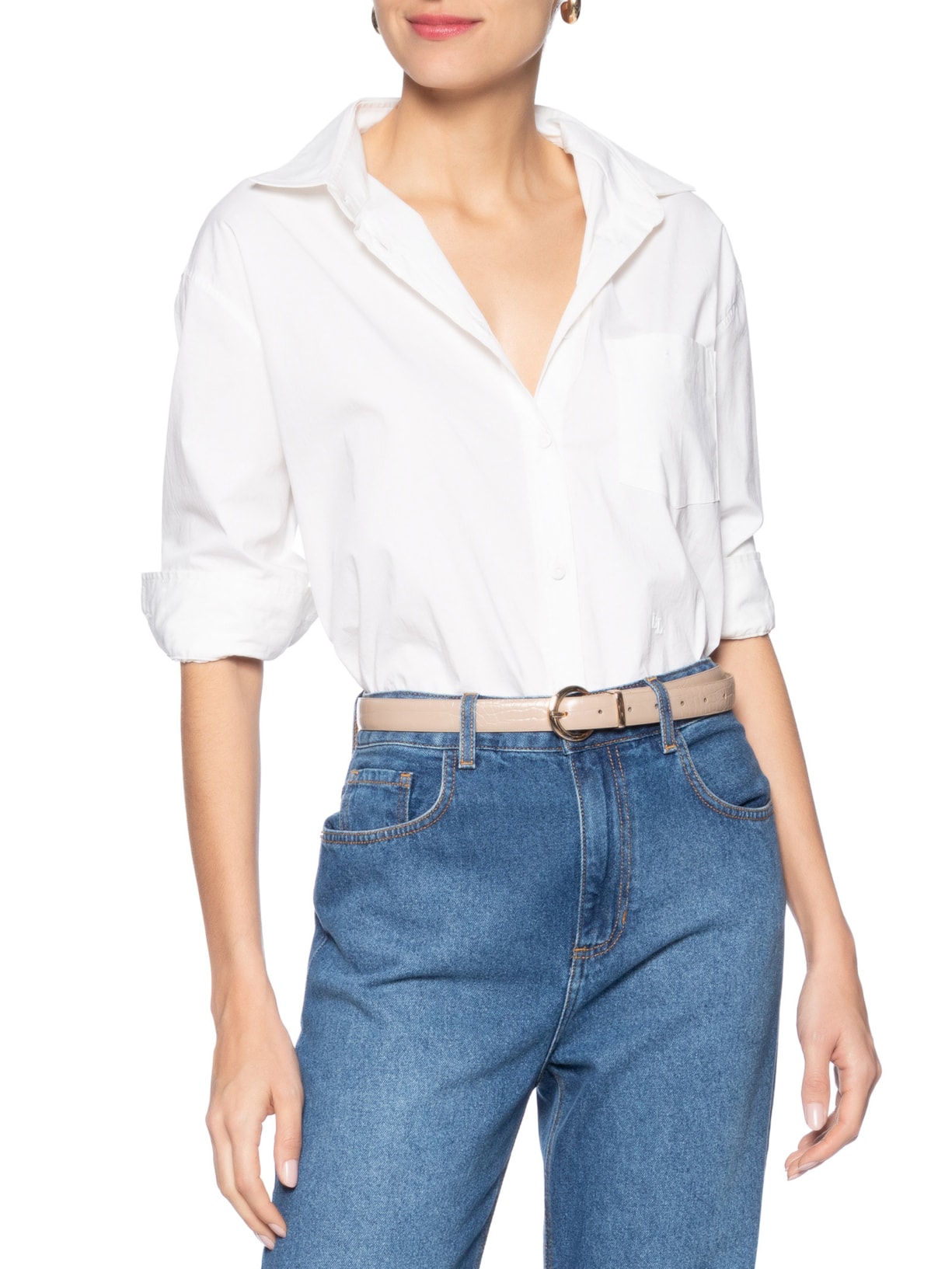 Cinto Feminino Texturizado Bege Basiq