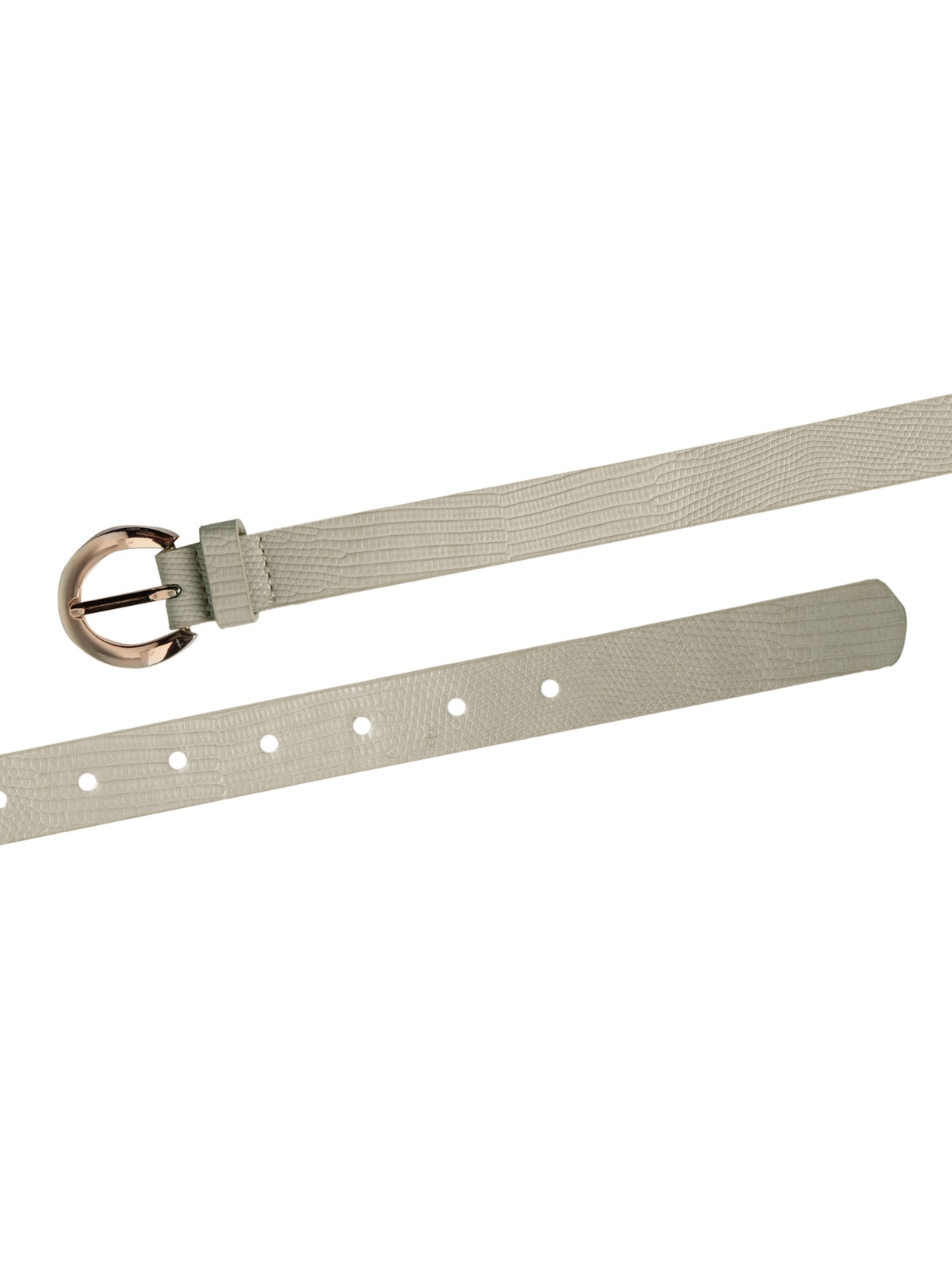 Cinto Feminino Texturizado Com Fivela Redonda Metálica Bege Basiq