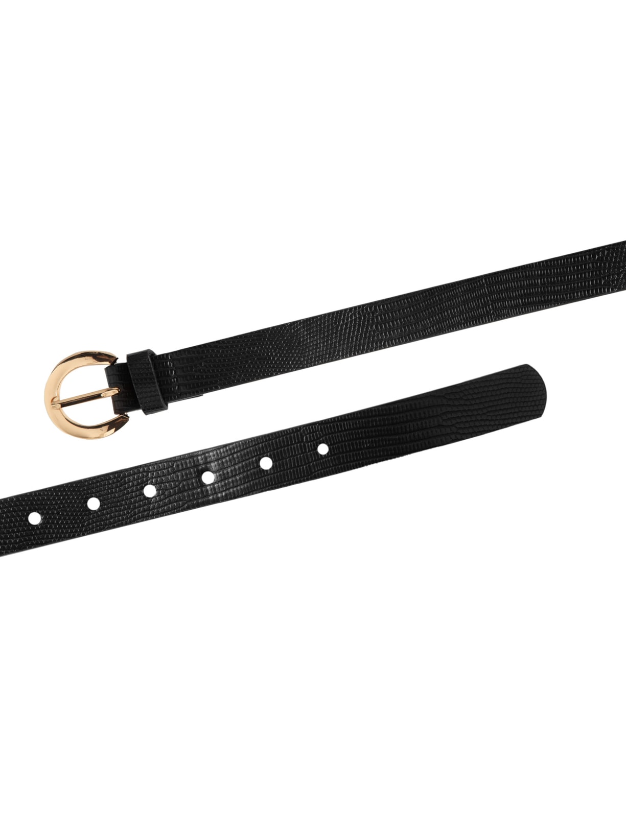 Cinto Feminino Texturizado Com Fivela Redonda Metálica Preto Basiq