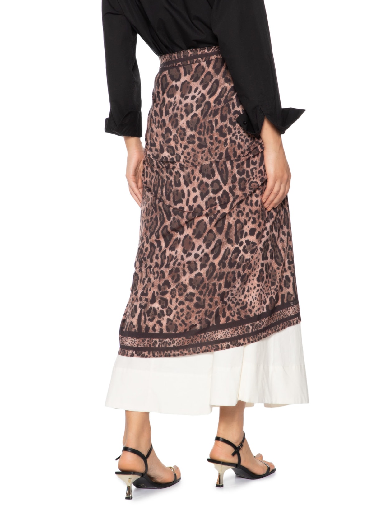 Cinto Feminino Texturizado Em Couro + 2 Lenços Preto '2Essential