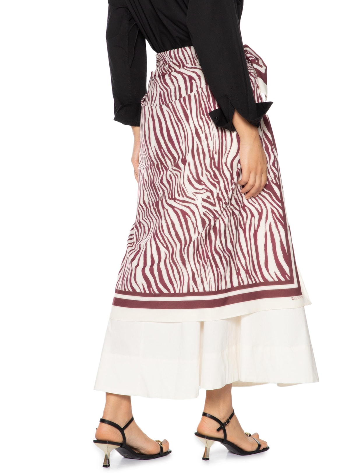 Cinto Feminino Texturizado Em Couro + 2 Lenços Preto '2Essential