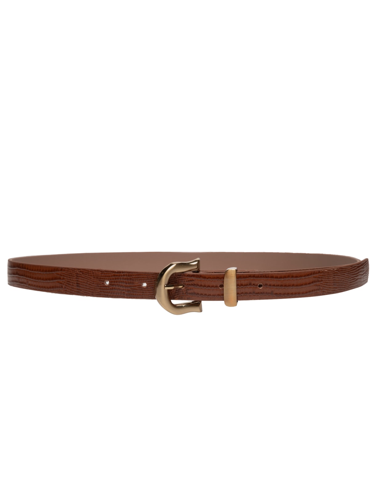 Cinto Feminino Texturizado Em Couro Marrom Market 33